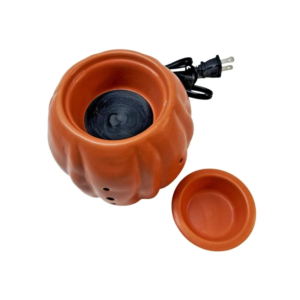 Pumpkin Shaped Illuminated Wax Tart Warmer Fall Autumn Home Décor Pre-owned